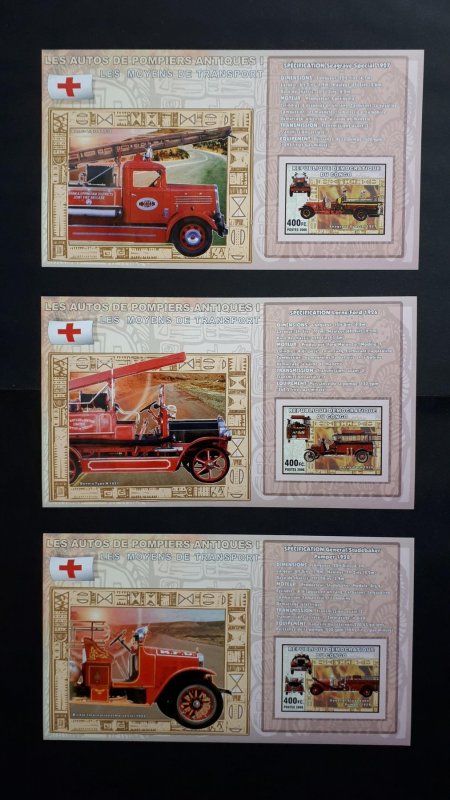 Old firetrucks I - Congo 2006 - sheet + complete set of 6 ss imperf ** MNH