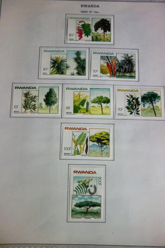 Rwanda Beautiful Mint Stamp Collection 1970-1990 on Pages
