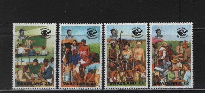 SWAZILAND 628-631 (4) Set, Hinged, 1994 US Peace Corps 25th anniversary