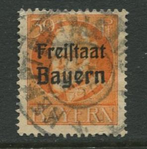 Bavaria -Scott 200 - Bavarian Overprint -1919-20 - Used -30pf Stamp