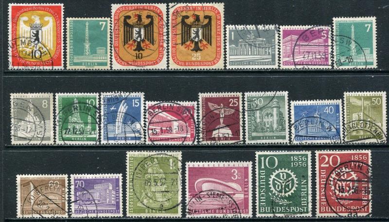 GR Lot 10298 BERLIN Deutsche 1955-6 Michel 129 135-154 Bundespost Issues 