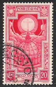 ITALY 1933 20c Holy Year Issue Sc 310 VFU