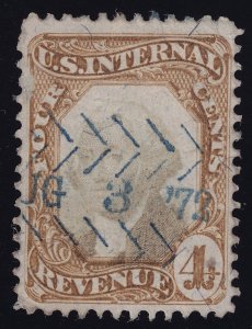 US Scott R136  Cut Cancel is just ink pattern 4c Internal Revenue Lot AUR0174