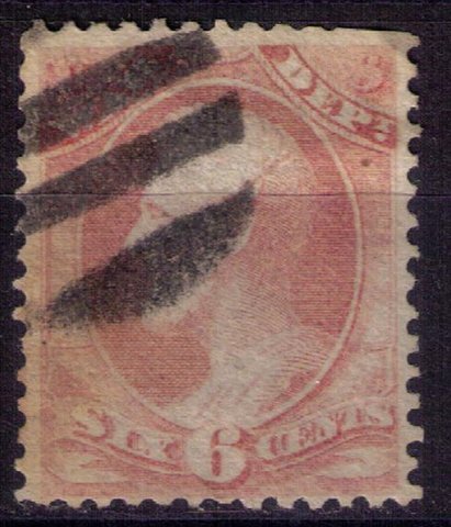 US Scott #186 Used 6c Pink Nice Sound Stamp F-VF