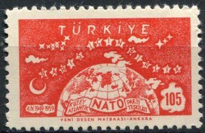 Turkey Sc#1436 MNH, 105k red, NATO, 10th Anniversary (1959)