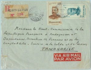 88886 - MADAGASCAR - Postal History - REGISTERED COVER from PORT-BERGE 1951-