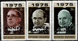RWANDA 1975 HOLY YEAR  POPES PIUS,PAUL, JOHN OPT ANNEE SAINTE  MNH