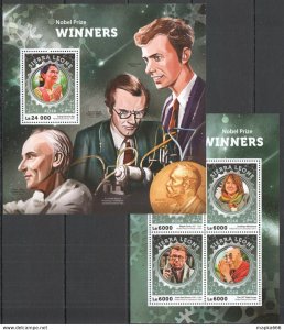 2016 Sierra Leone Nobel Prize Winners Marie Curie Kb+Bl ** Stamps St422