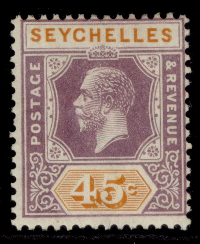 SEYCHELLES GV SG116, 45c dull purple & orange, M MINT. 