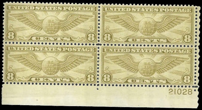 US - #C17 - Plate Block - MNH - SCV-27.50