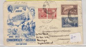 Australia 1951 Illustrated Commonwealth Cover To Nyasaland Redirected J5370