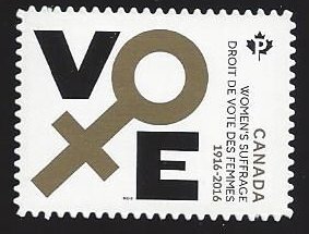Canada #2901i MNH die cut single, Women's suffrage, issued 2016