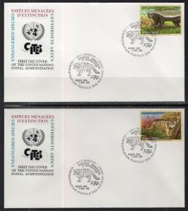 UN Geneva 386-389 Animals UN Postal Administration Set of Four U/A FDCs