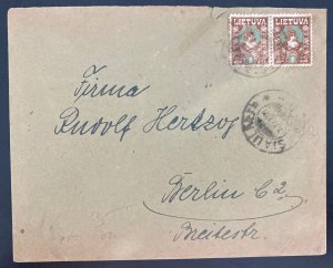 1921 Siuliai Lithuania cover To Berlin Germany