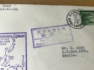 Japanese Occupation passed by Japanese Military Police Censor cover Ref 56207 