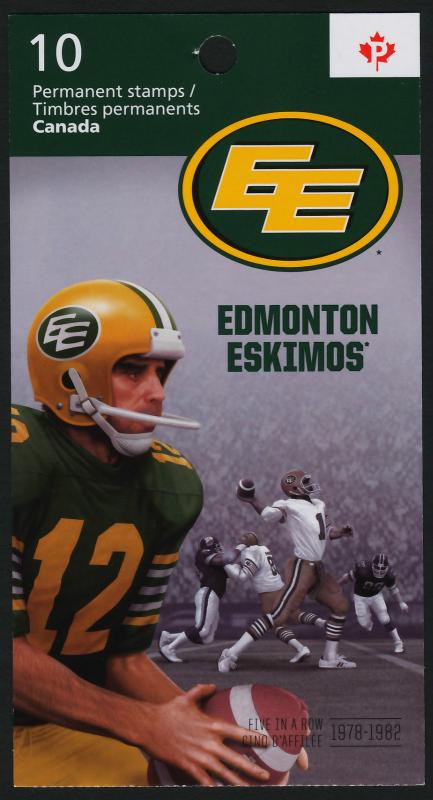 Canada 2570a Booklet MNH CFL, Edmonton Eskimos, Football