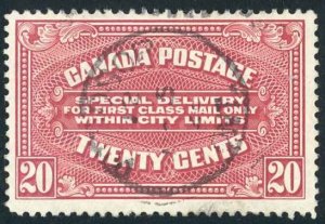 Canada Sc# E2 Used (a) 1922 20c carmine Special Delivery