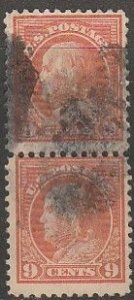 U.S. 415, 9¢ FRANKLIN. VERTICAL PAIR, USED. F. (848)