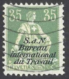 Switzerland Sc# 3O15 Used 1923-1930 35c overprint Int'l Labor Bureau