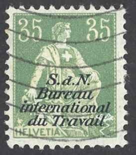 Switzerland Sc# 3O15 Used 1923-1930 35c overprint Int'l Labor Bureau
