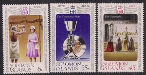 British Solomon Islands 1977 QE2 Set Silver Jubilee Umm SG 334 - 336 ( B1294 )