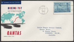 USA 1959 Qantas first flight cover San Francisco to Sydney Australia........L932