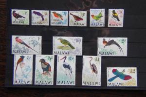 Malawi 1968 ensemble complet to MNH SG310/323 Oiseaux