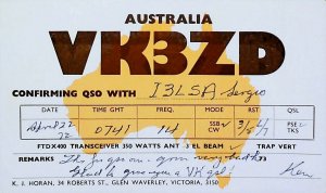 1972 GLEN WAVERLEY Victoria Australia Amateur Radio QSL Card 16615-
