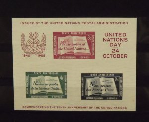 14206   UNITED NATIONS   MNH # 38     Souvenir Sheet              CV$ 80.00