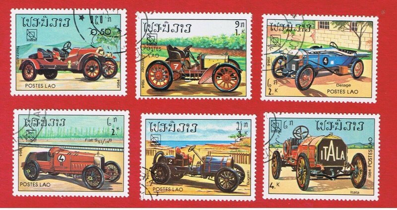 Laos #561-566  VF used  Classic Cars  short set   Free S/H