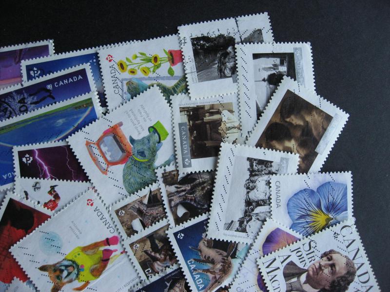 Canada 50 different U 2015 stamps includes Dino tag varieties, mixed condition.