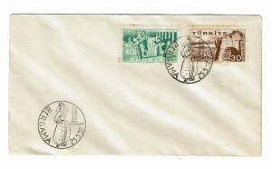 Turkey 1957 Bergama FIrst Day Cover / Light Toning - Z169