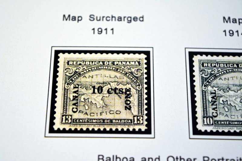 COLOR PRINTED CANAL ZONE 1904-1978 STAMP ALBUM PAGES (21 illustrated pages)