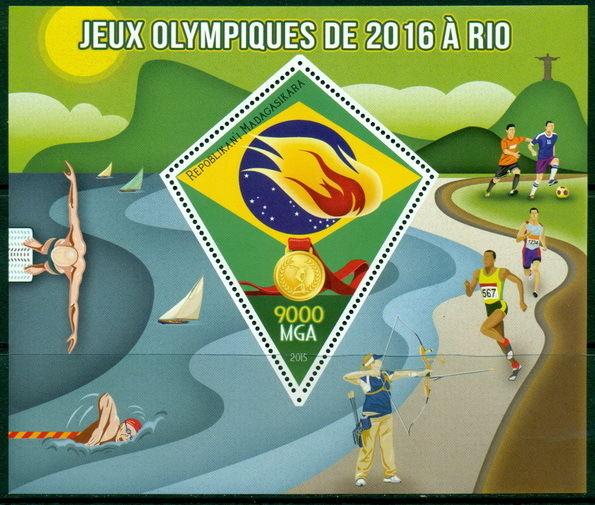 Summer Olympic Games Rio 2016 Brazil Olympics Madagascar MNH stamp set 4val+s/s