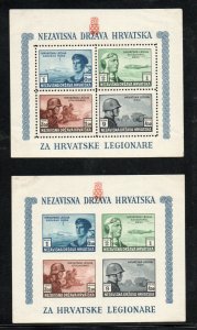 Croatia  - Sc# B37 (2) Perf & Imperf +B81  MNH (cnr mounted)   -   Lot 0624056