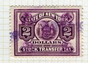 USA; Early 1900s Local New York Revenue issue fine used $2 value