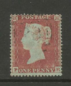 1854 1d Red (PB) SgC1, Plate 166, SC, perf 16, Very fine used, Cat £35 {AV7-289}