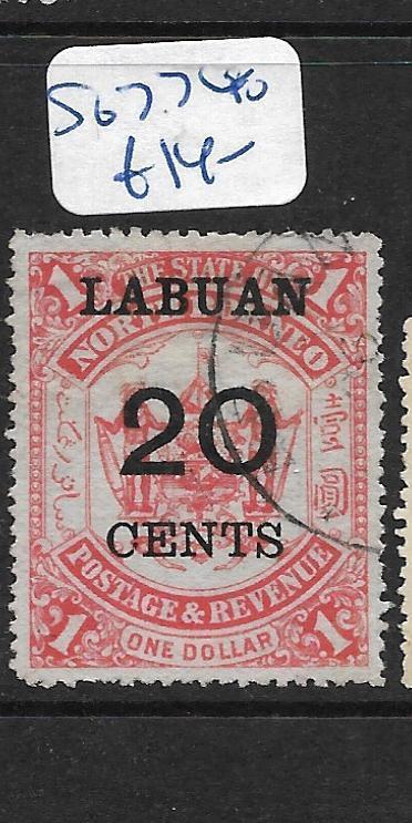 LABUAN  (P0406B)  20C/$1.00  ARMS , LION SG 77  VFU