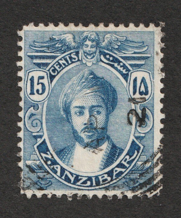 1914 Zanzibar Sc# 146 - 15c, Sultan... Used stamp Cv$8.75