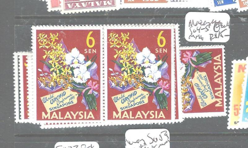 MALAYSIA (P2604B) SG4-5  ORCHID  X 8   MNH