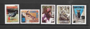 BIRDS - GUATEMALA  #C675-9  WILDLIFE PROTECTION MNH