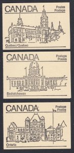 Canada Complete Booklets BK82d Hook Tag Flaw Lot of 3