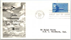 U.S. FIRST DAY COVER GOLDEN ANNIVERSARY OF THE UNITED STATES AIR FORECE 1957