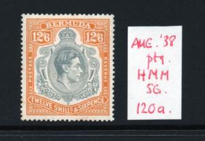 BERMUDA SG120a Aug 38 Ptg. lightly hinged condition.