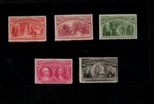 USA #241 - #245 Mint Fine - Very Fine Original Gum Hinged Fresh Set