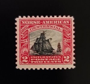 1925 2c Sloop Restaurationen, Carmine & Black Scott 620 Mint F/VF NH