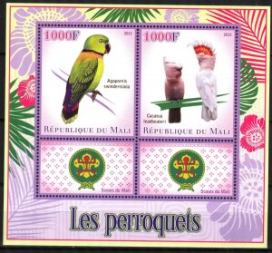 Mali 2013 Scouting Scouts Birds Parrots Sheet MNH