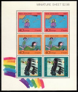 NEW ZEALAND 1987 Health Sheet; Scott B128a, B129, B129a, SG 1433-36; MNH