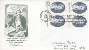 1978, Honoring Capt. James Cook, Block/4, Artmaster, FDC (E10883)