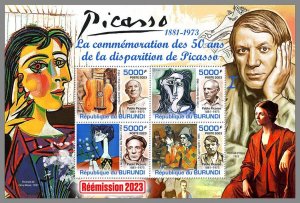 BURUNDI 2023 MNH 50th memorial anniversary of Picasso M/S #250a1